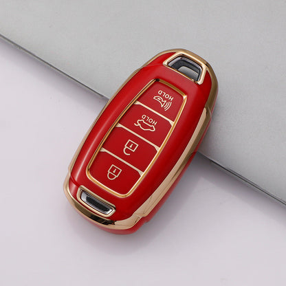 Carsine Hyundai Car Key Case Golden Edge Red / Key case