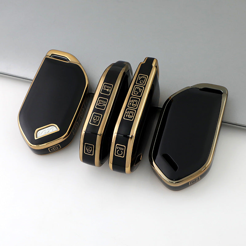 Kia Car Key Case Golden Edge