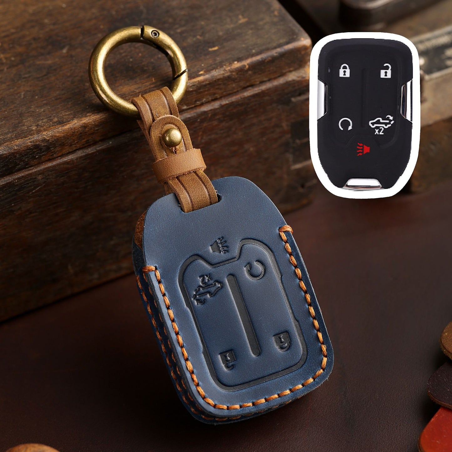 GMC Chevrolet Leather Car Key Cover 4,5,6 Button