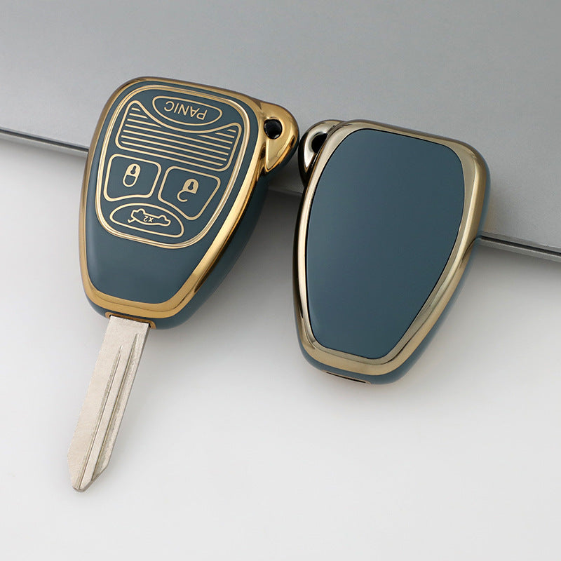 Jeep Dodge Chrysler Car Key Case Golden Edge