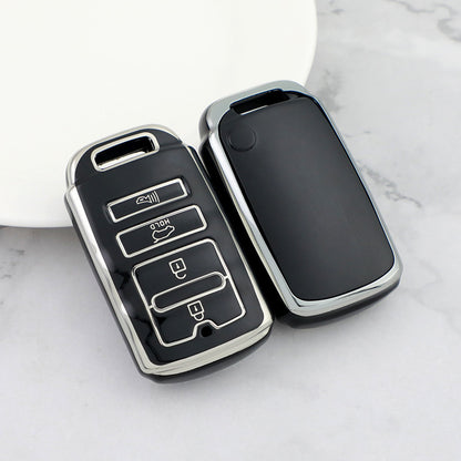 Carsine Kia Car Key Cover Silver Edge Black / Key case