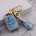 Carsine Volkswagen Car Key Case Gold Inlaid With Jade Blue / Key case + strap