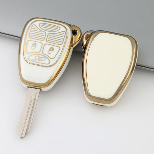 Jeep Dodge Chrysler Car Key Case Golden Edge