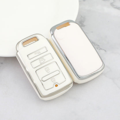 Carsine Kia Car Key Cover Silver Edge White / Key case