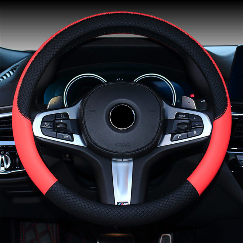 Carsine Anti-slip Car Steering Wheel Cover Red / 14.96 in / 38cm
