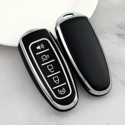 Carsine Ford Car Key Cover Silver Edge Black / Key case