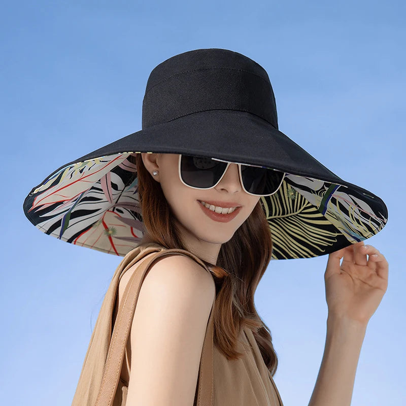 Carsine 18 cm/7 in Oversized Wide Brim Sun Hat Women's