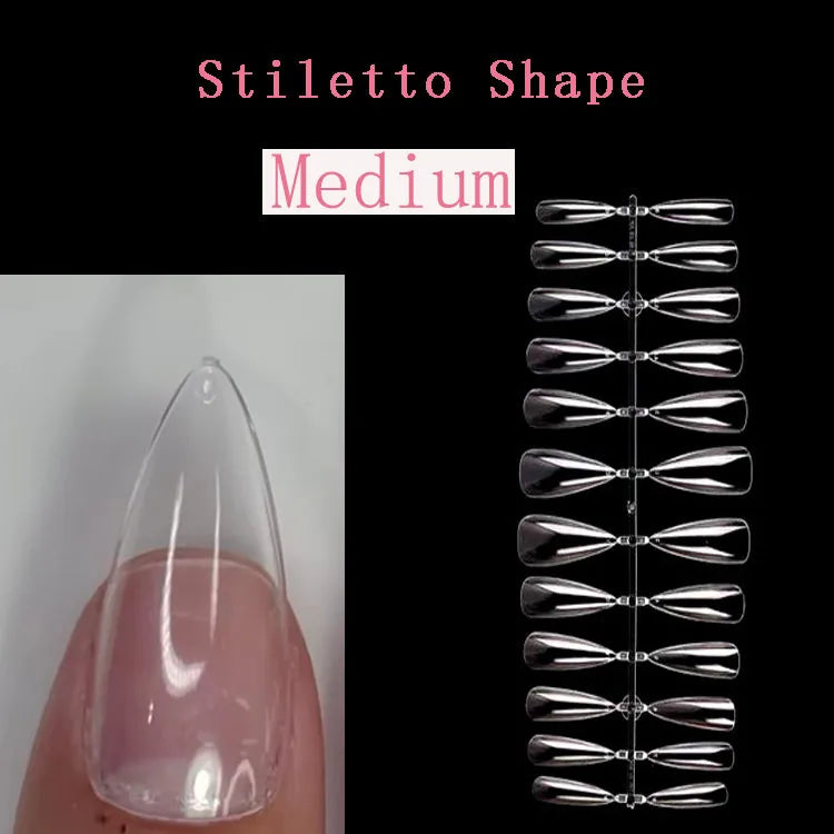 Carsine 120Pcs Nail Tips Extension System Sculpted Full Cover Soft Gel XS Short Fake Nail French Ballerinas Capsules Press On Tips Stiletto