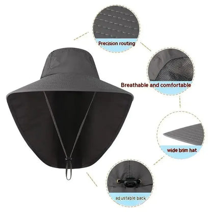 Carsine Wide brim sun hat with neck protection