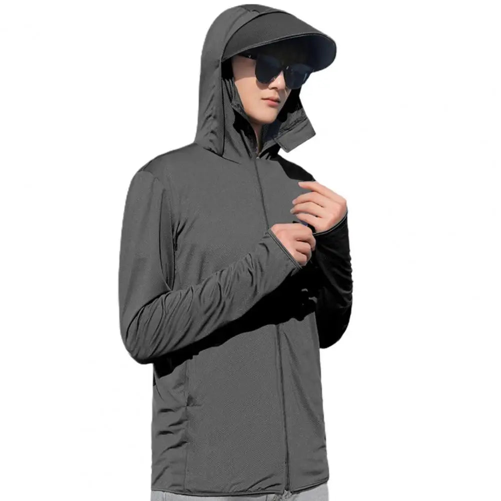 Carsine Men's UV protection sun protection clothing Black / 2XL