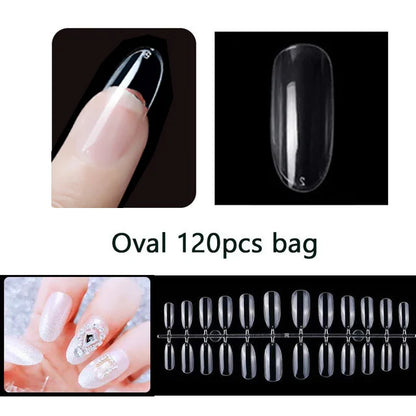 Carsine Matte Press On Nail Tips Soft Full Cover False Nails Oval Almond Sculpted Fake Nail 120pcs/bag 926-120pcs