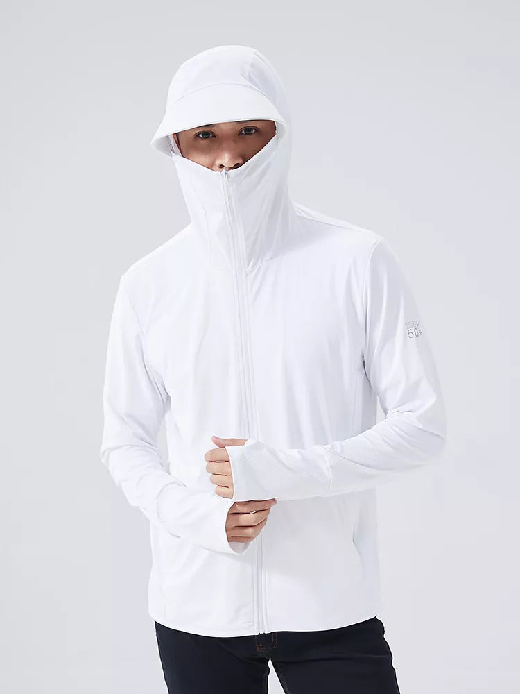 Carsine Summer UPF 50+ UV Sun Protection Skin Coats Men WHITE / XXL