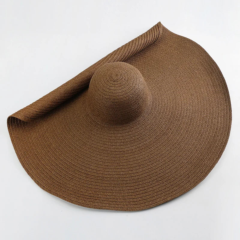 Carsine 70 cm/27 in Oversized Wide Brim Sun Hat Women's brown / 54-57cm/21-22in