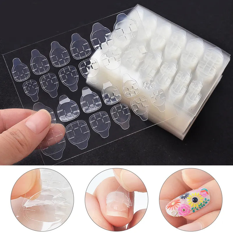 Carsine 240Pcs Double Side Adhesive Tape Glue Sticker False Nail Glue for Fake Nails Tips Clear Jelly Gel Pad Press On Nails Manicure 23