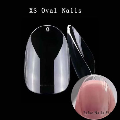 Carsine 120Pcs Nail Tips Extension System Sculpted Full Cover Soft Gel XS Short Fake Nail French Ballerinas Capsules Press On Tips XS OvalC