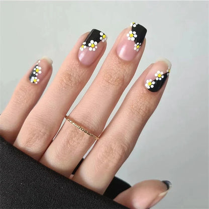 Carsine 24Pcs Gradient Acrylic Fake Nails Art Long Ballet Wearing Nails Fake Press on Nail Tips Full Cover Removable French False Nails PDJ1315-JP1828