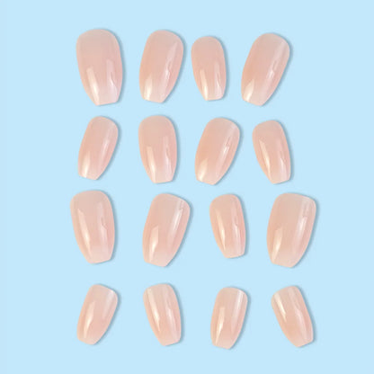 Carsine 24 Pcs Ballerina Press On Nails Pink Gradient Fake Nails Glossy Artificial Finger Manicure Reusable False Nails For Women