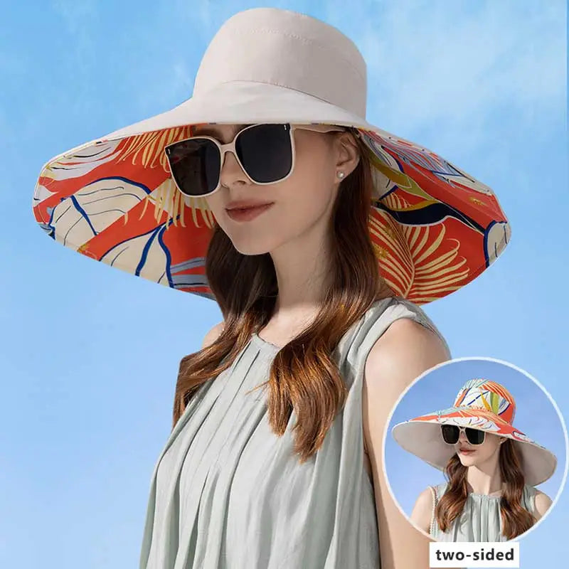 Carsine 18 cm/7 in Oversized Wide Brim Sun Hat Women's