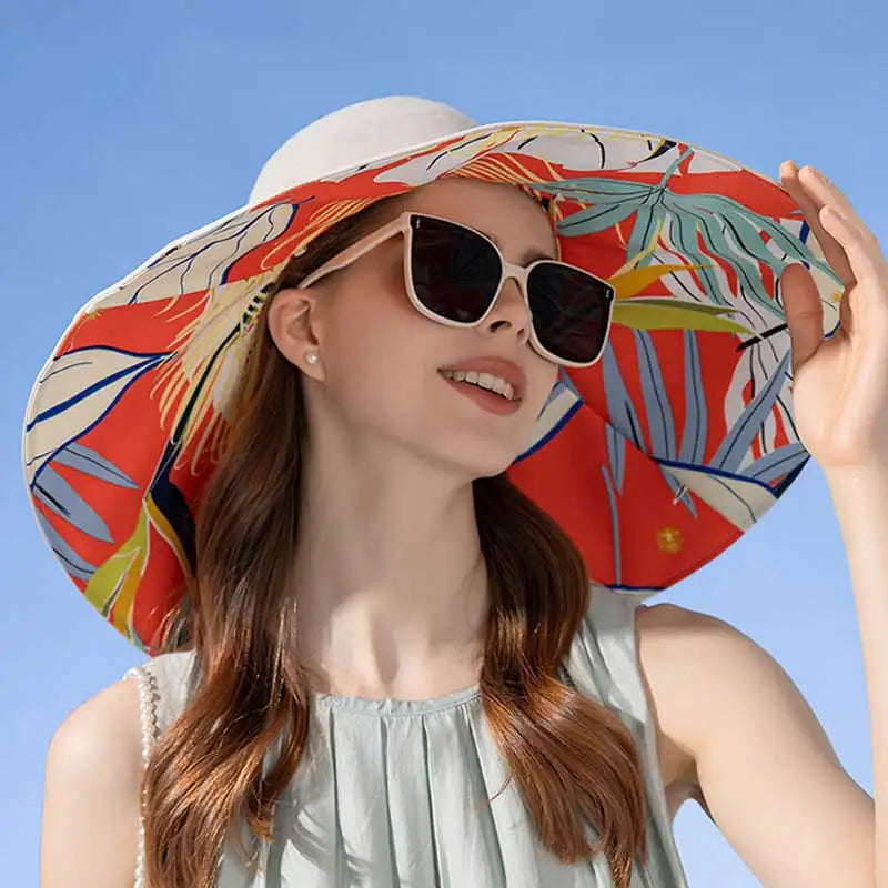 Carsine 18 cm/7 in Oversized Wide Brim Sun Hat Women's