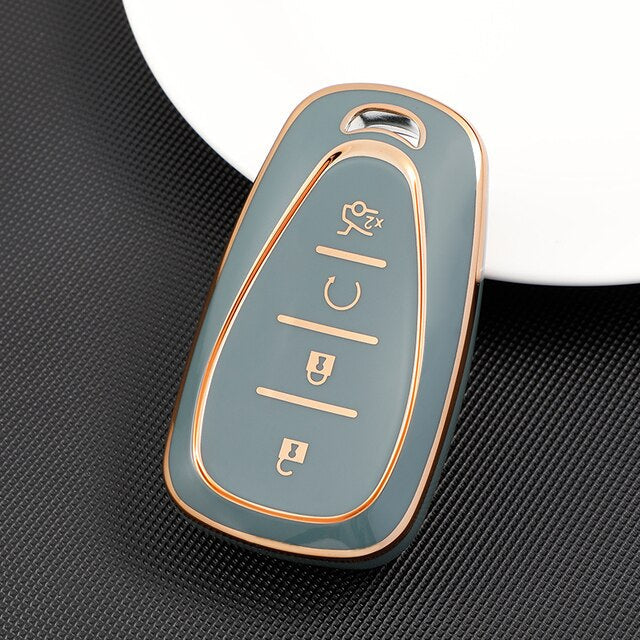 Carsine Chevrolet Car Key Case Golden Edge Grey / Key case