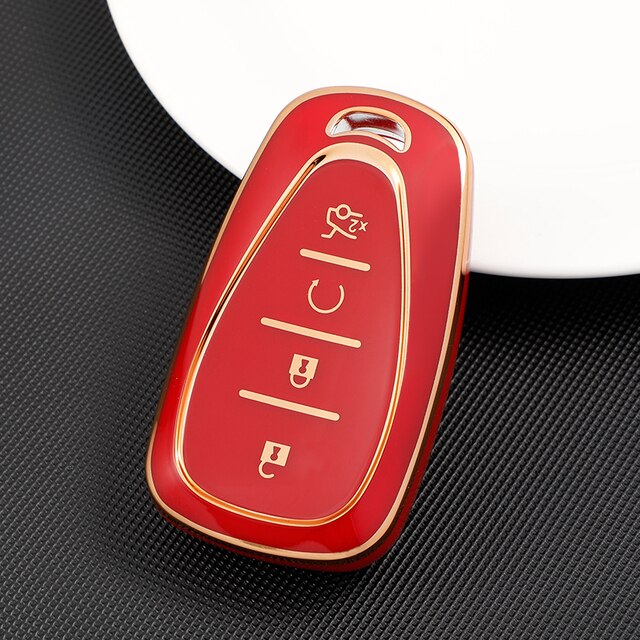 Carsine Chevrolet Car Key Case Golden Edge Red / Key case