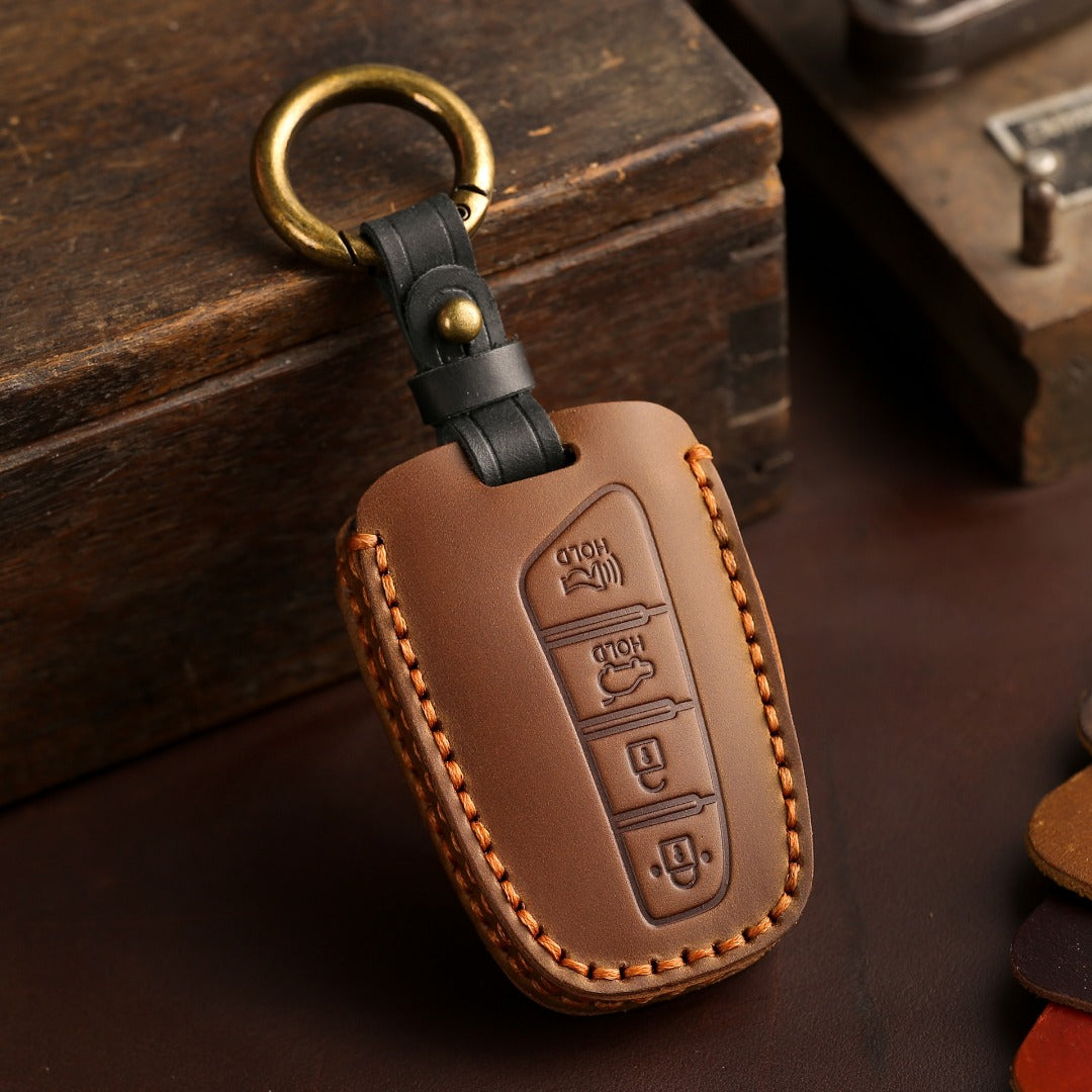 Hyundai IX45 Leather Car Key Cover 3,4 Button