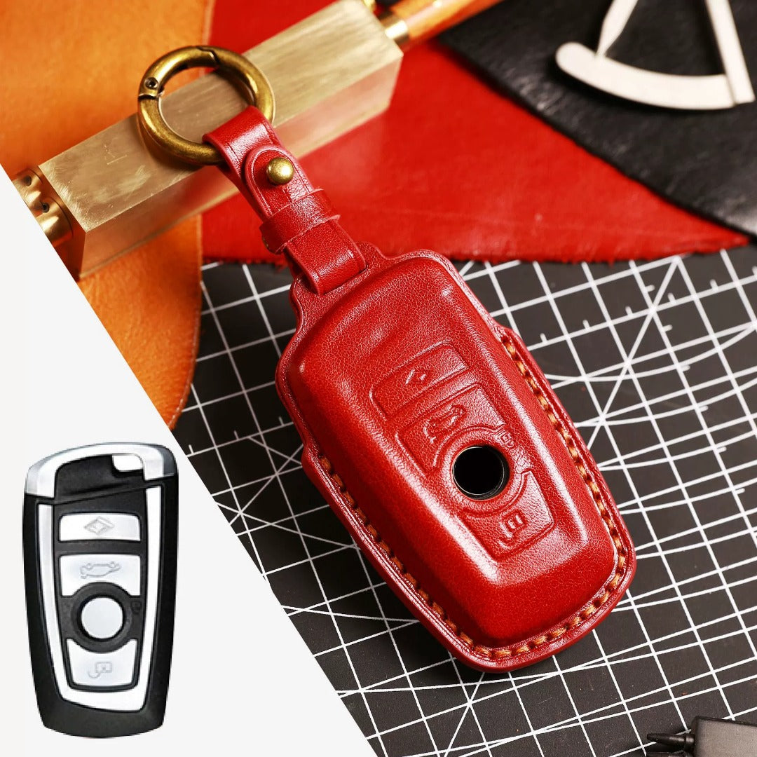 BMW Leather Car Key Cover - Genuine Leather, Premium Fit for All BMW Models