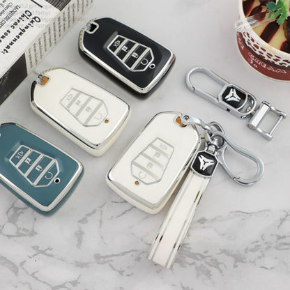 Isuzu Car Key Case Silver Edge