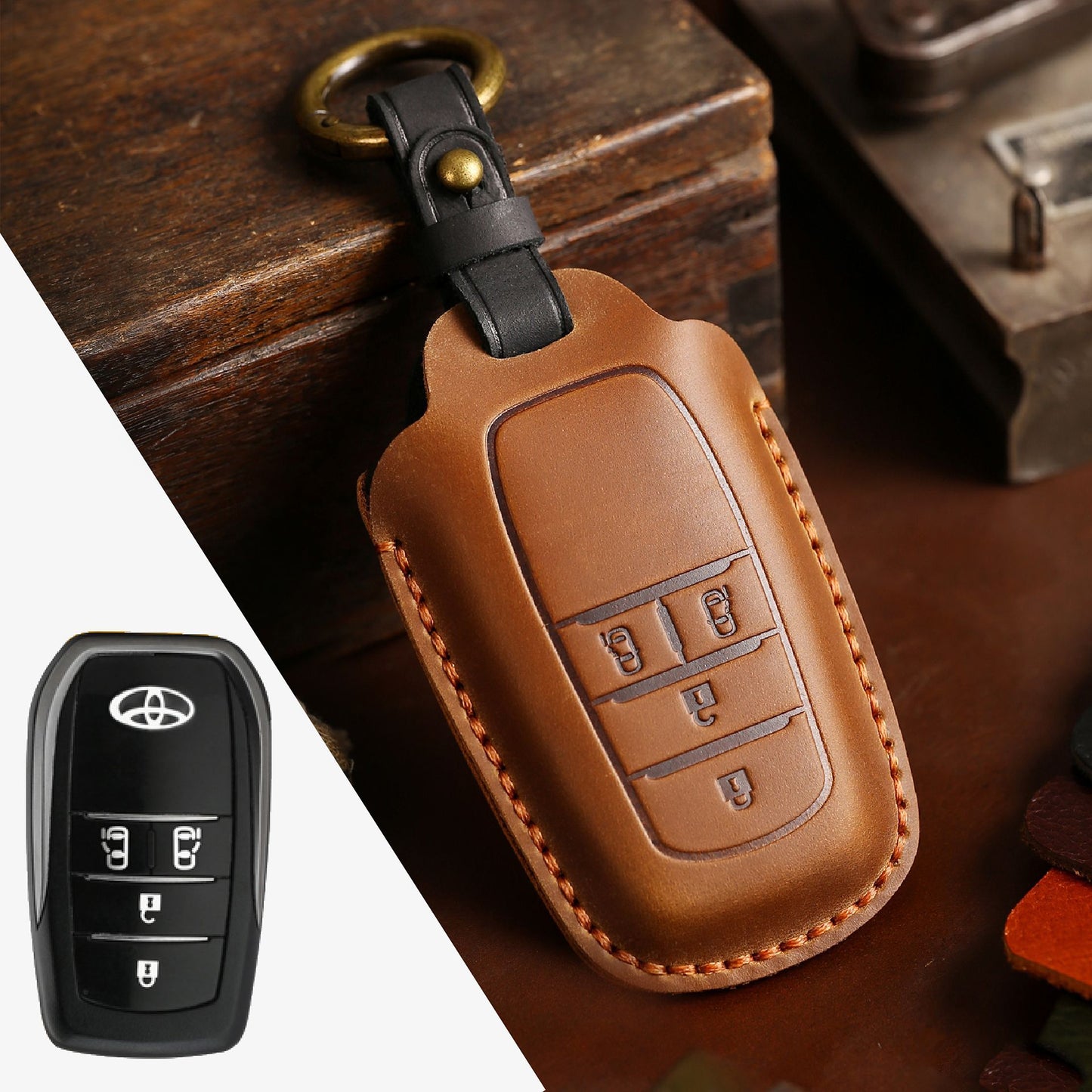 Toyota Leather Car Key Cover