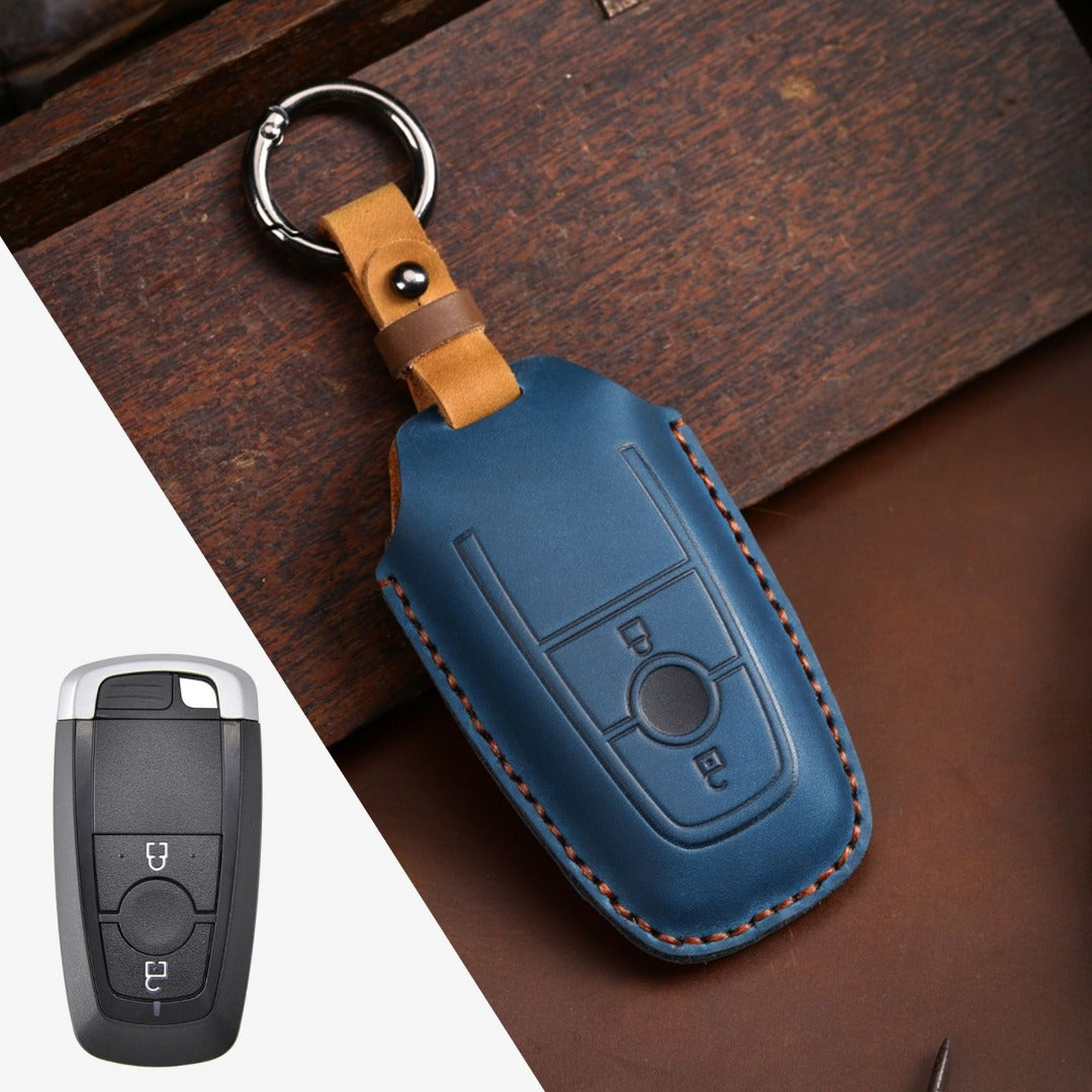 Ford Focus Explorer Kuga Sharp Aviator Lincoln Mondeo Edge F-150 Raptor Pickup Trucks Leather Car Key Cover 2,3,4,5 Button