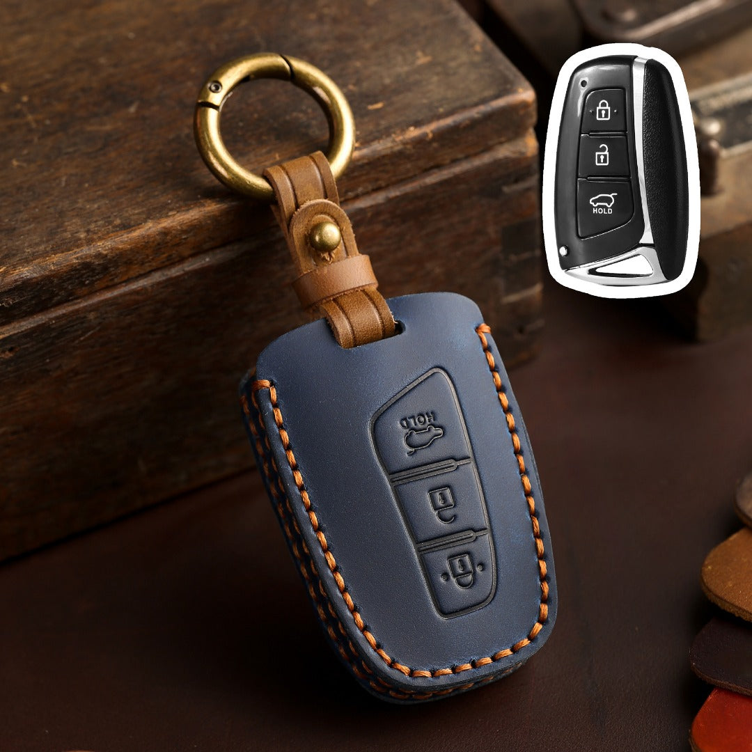 Hyundai IX45 Leather Car Key Cover 3,4 Button