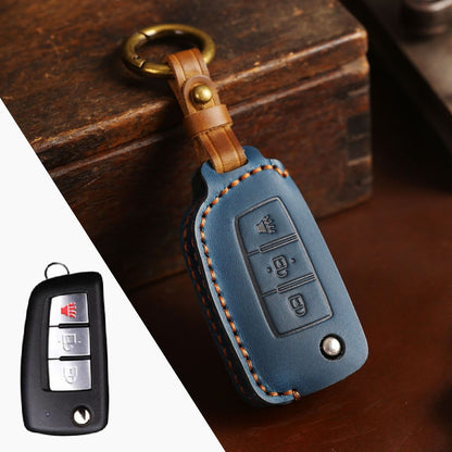 Nissan Sylphy Tiida X-Trail Qashqai Kicks Leather Car Key Cover 2,3 Button