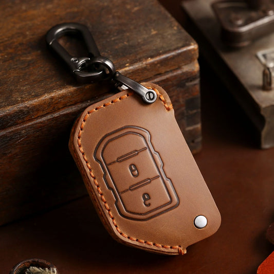 Jeep Wrangler Leather Car Key Cover 2,4 Button