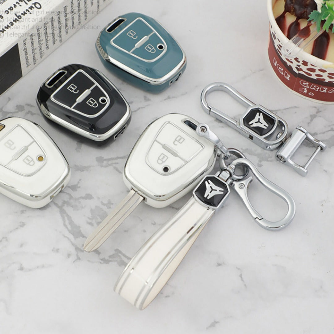 Isuzu Car Key Case Silver Edge