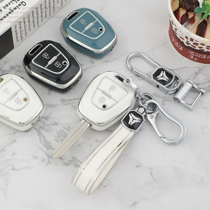 Isuzu Car Key Case Silver Edge