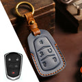 Carsine Cadillac ct4 ct5 ct6 xt4 xt5 xt6 atxl Leather Car Key Cover 4,5 Button Blue / 5 Button