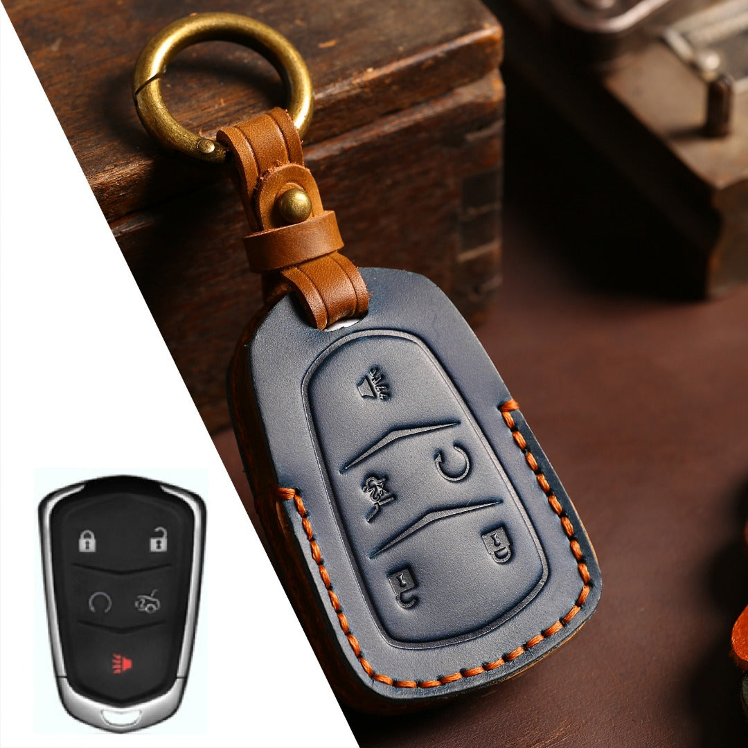 Cadillac ct4 ct5 ct6 xt4 xt5 xt6 atxl Leather Car Key Cover 4,5 Button