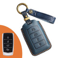 Carsine Genesis Leather Car Key Cover 4 Button Blue / 4 Button