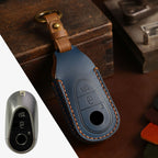 Étui de clé de voiture en cuir Mercedes-Benz à 3 boutons