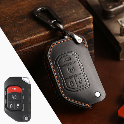 Jeep Wrangler Leather Car Key Cover 2,4 Button