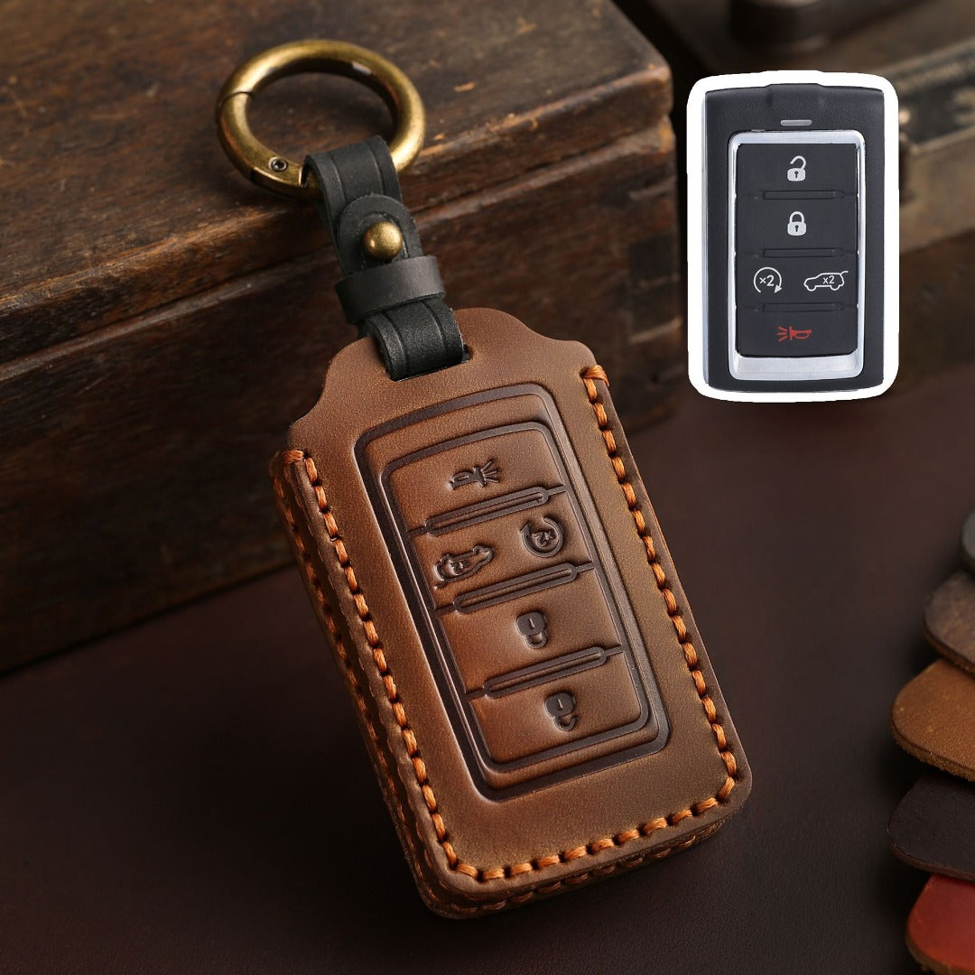 Jeep Leather Car Key Cover 5,6 Button