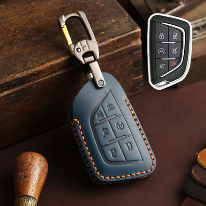 Cadillac CT5 CT4 Leather Car Key Cover 5,6 Button