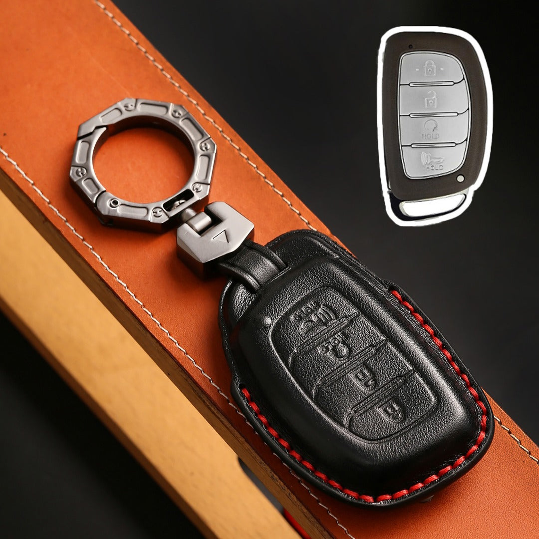 Hyundai Leather Car Key Cover 4 Button