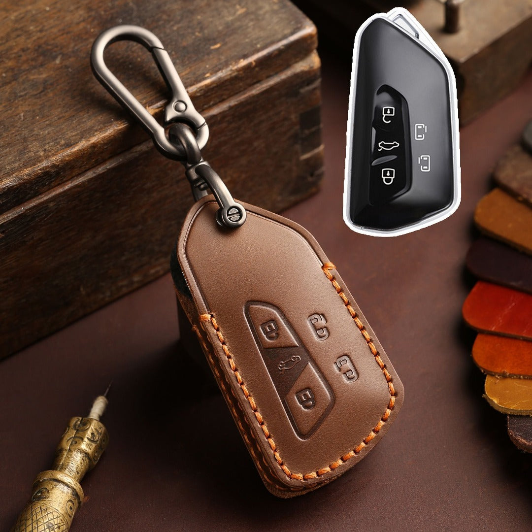 Volkswagen Golf 8 Touron ID6X ID4X ID6 Leather Car Key Cover 3,5 Button