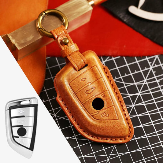 BMW Leather Car Key Cover - Genuine Leather, Premium Fit for All BMW Models