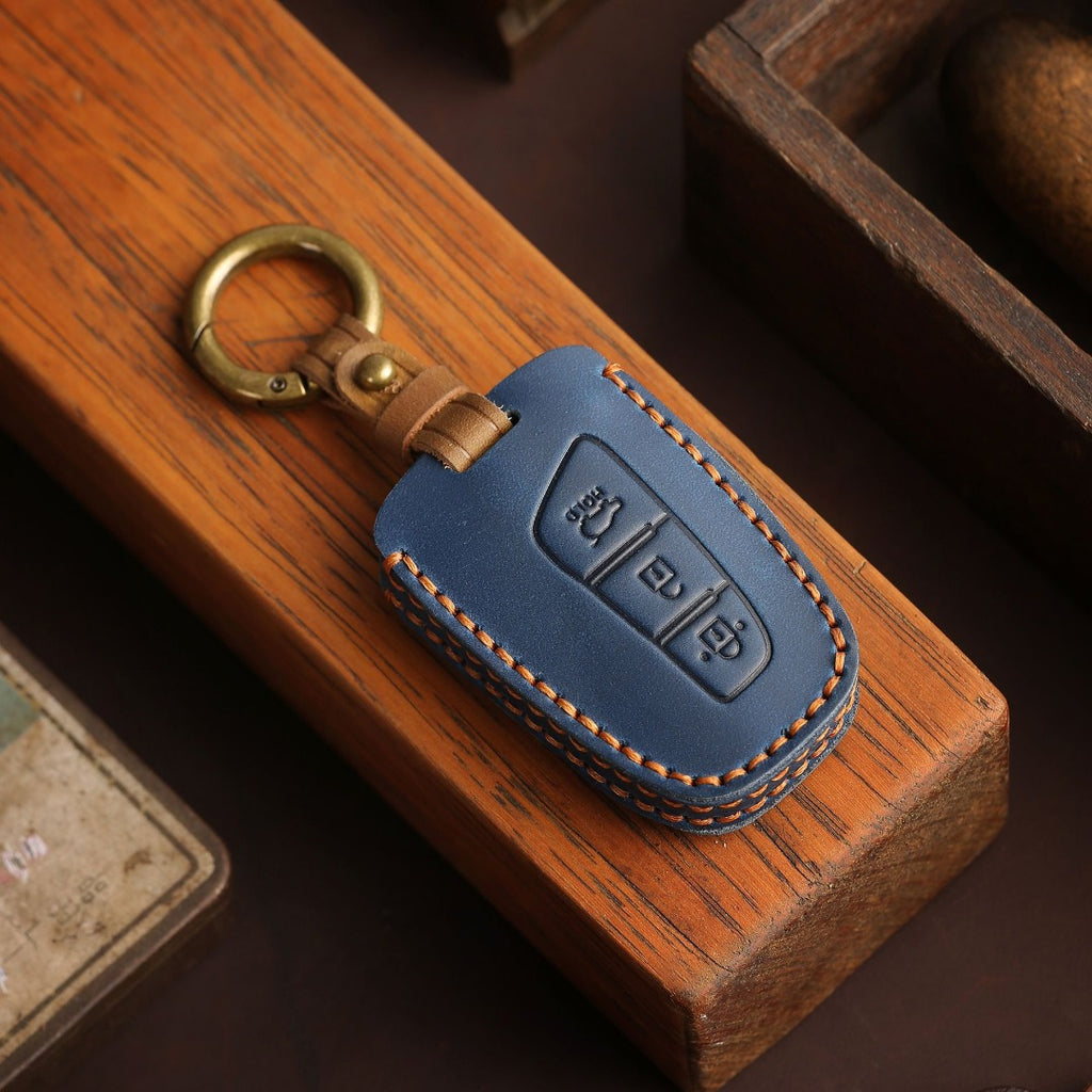 Carsine Hyundai IX45 Leather Car Key Cover 3,4 Button Black / 3 Button