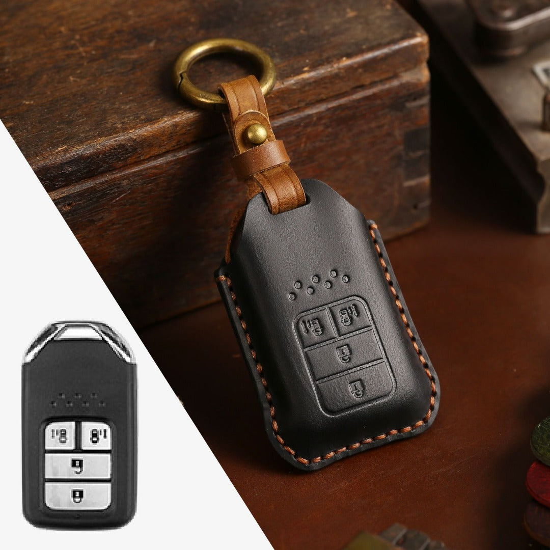 Honda CRV Lingpai XRV Civic Accord Guandao Fit Leather Car Key Cover 2,3,4,5,6 Button