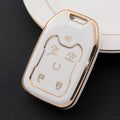 Carsine GMC Yukon Car Key Case Golden Edge Type A / White / Key case