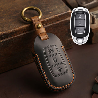 Hyundai Elantra Leather Car Key Cover 3 Button