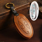 Carsine Hyundai Leather Car Key Cover 5,7 Button Brown / 5 Button